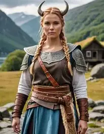 Authentic Female Viking Cosplay face swap