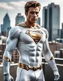 White Superhero face swap
