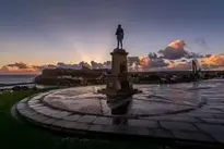 Captain Cook Statue Whale Bones wallpaper