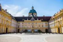 Melk Abbey Fountain Courtyard wallpaper