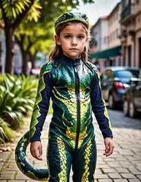 Snake Costume Girl face swap