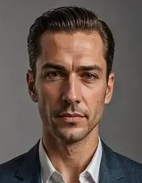 Male Textured Slicked Back Hairstyle face swap