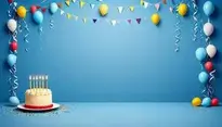 Blue Background Birthday Tarpaulin Wallpaper