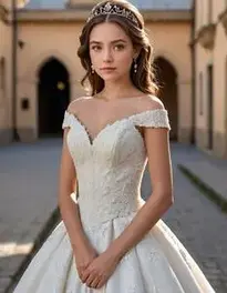 Aline Princess Wedding Dress face swap
