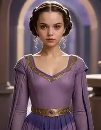 strapless open back dress Padme Amidala Purple Senate Gown Short Sleeve Dress, Star Wars Costume –  EasyCosplayCostumes