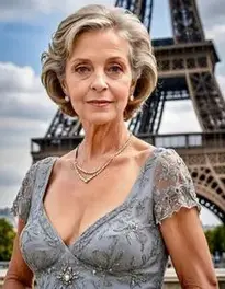 Female At Eiffel Tower Paris France face swap
