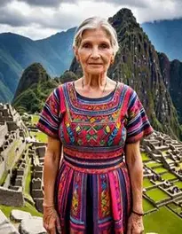 Female At Machu Picchu Peru face swap