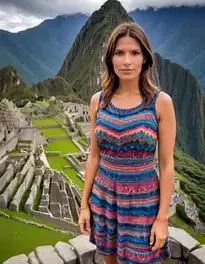 Female At Machu Picchu Peru face swap