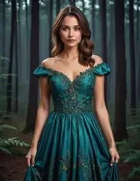 Female Posing At Moonlit Forest face swap
