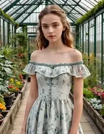 Female Teenager Posing At Victorian Greenhouse face swap