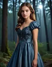 Female Teenager Posing At Moonlit Forest face swap
