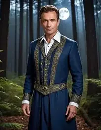 Male Middle Aged Posing At Moonlit Forest face swap