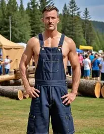 Male Posing At Canadian Lumberjack Competition face swap