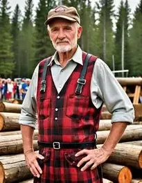 Male Posing At Canadian Lumberjack Competition face swap