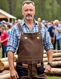 Male Middle Aged Posing At Canadian Lumberjack Competition face swap