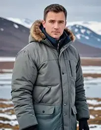 Male Posing At Arctic Tundra face swap