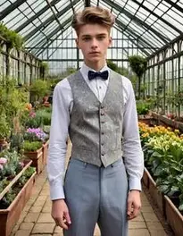 Male Teenager Posing At Victorian Greenhouse face swap