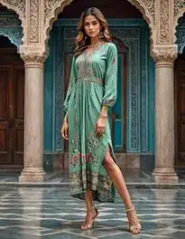Kandura Dress Ladies Face Swap Buy Stock Photo