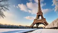 Eiffel Tower Winter Wallpaper