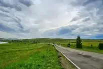 Road Highway Field Khakassia Trees wallpaper