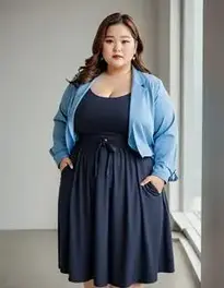 Plus Size Chubby Korean Outfit face swap