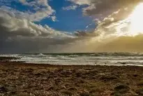 Beach Coast Sea Sky Clouds wallpaper