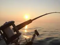 Fishing Fishing Rod Lake Sunrise wallpaper
