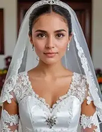 Traditional Salvadoran Wedding Dress face swap