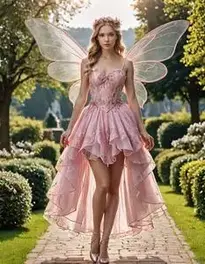 Pink Fairy Dress Adults Face Swap Buy Stock Photo