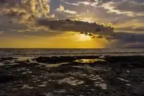 Sunset Sea Dusk Sky Clouds wallpaper