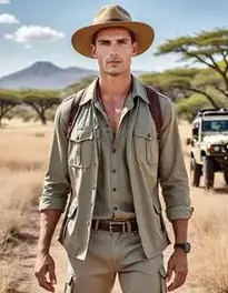 Man Safari Outfit face swap