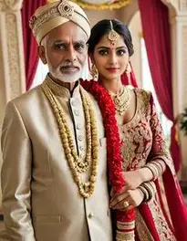 Indian Wedding Dress Old Man face swap