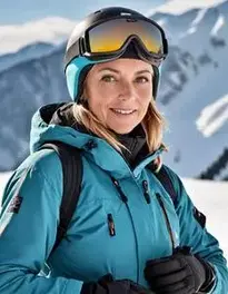 Snowboarding Female Middle Aged face swap