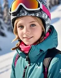 Snowboarding Female Preteen face swap