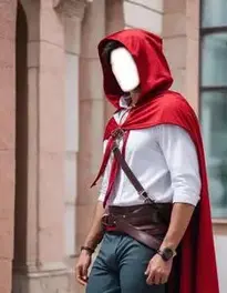 man dressed as little red riding hood Male Red Riding Hood Fancy Dress Face Swap