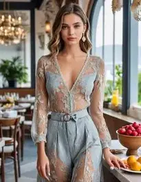 Woman Brunch Outfit face swap