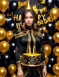 Black And Gold Birthday Outfit face swap