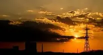 Utility Pole Electricity Sunset wallpaper