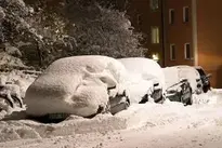 Snow Street Cars Covered Deep wallpaper