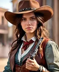 Midnight Gunslinger Cowgirl Costume main image 1