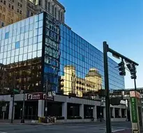 Cityscape Reflection Glass Contrast wallpaper