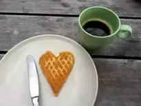 Heart Waffle Breakfast Love wallpaper