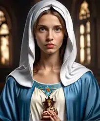 Girl Virgin Mary face swap