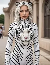 White Tiger Costume Adults face swap