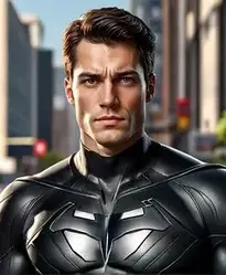 Superhero Black Suit face swap