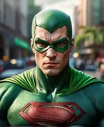 Superhero Green face swap