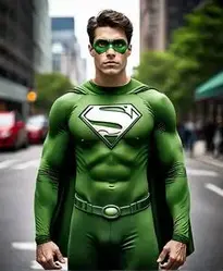Green Superhero face swap