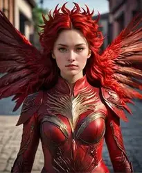 Red Phoenix Costume Woman face swap