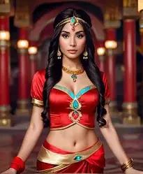 Princess Jasmine Red Outfit Cosplay Face Swap