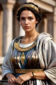 Ancient roman woman costume face swap